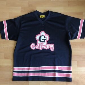 Golf Wang Navy and Pink Flower Logo Hockey Jersey for Kids